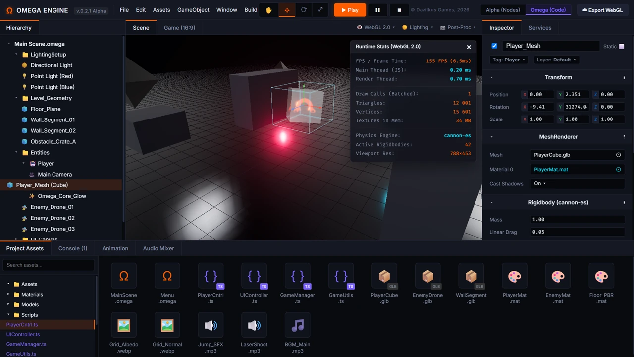 Omega Engine Web Editor Interface